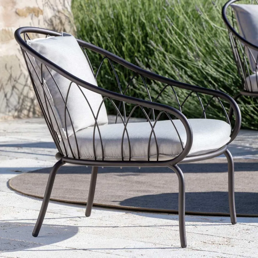 Gartenlounge mit 2 Sesseln und 1 2-Sitzer-Sofa Made in Italy - Fontana