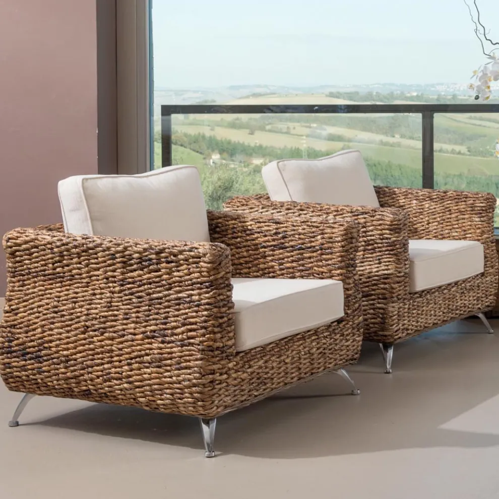 Wohnzimmer im Freien in Bananenweberei mit Kissen - Legolas