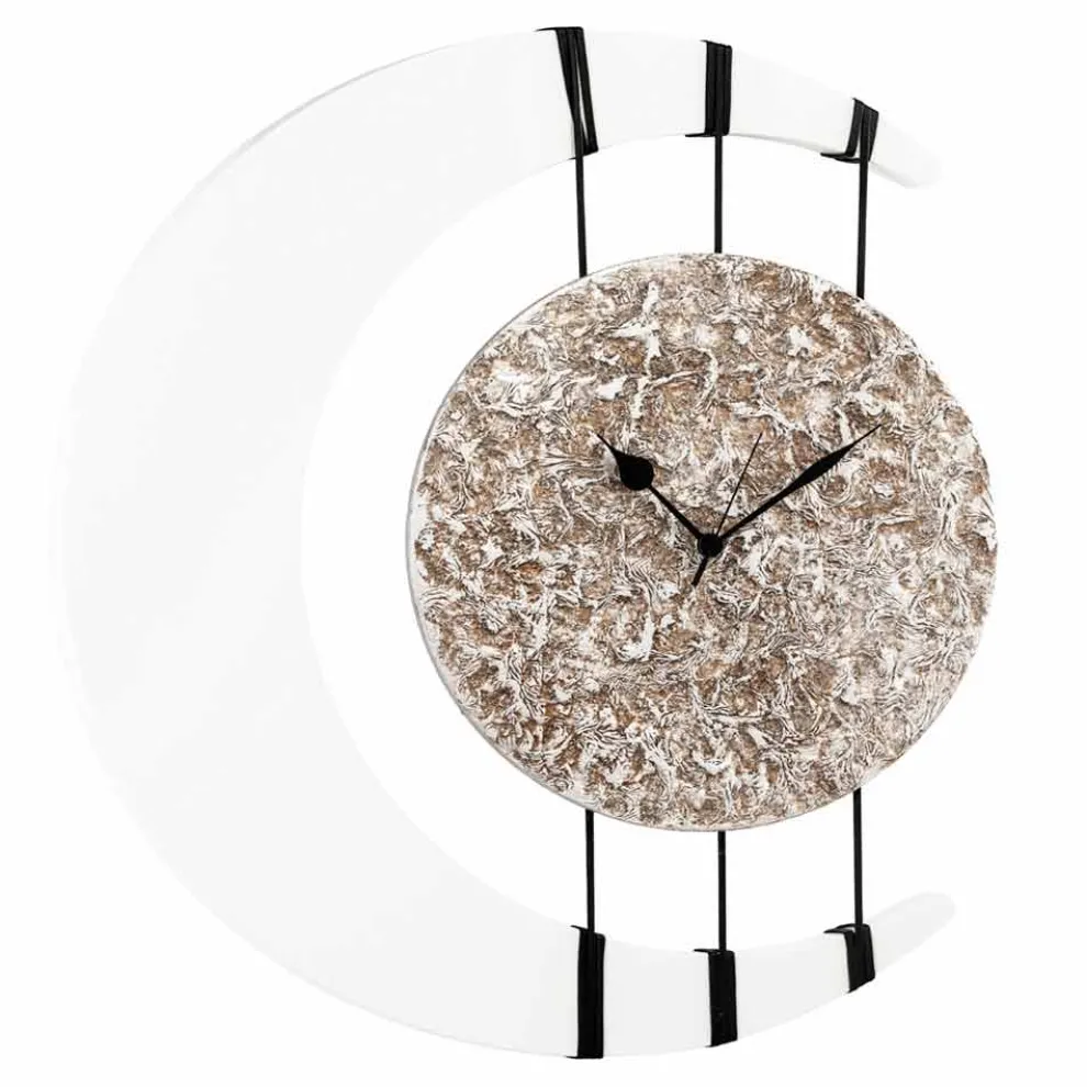 Design Wanduhr an Seilen aufgehängt gefertigt in Italien Jilly