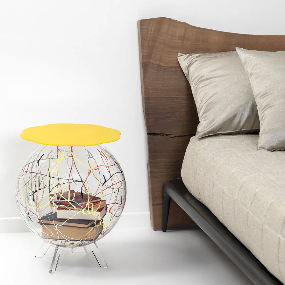 Vielseitiger Nachttisch aus recycelbarem farbigem Plexiglas - Paolone