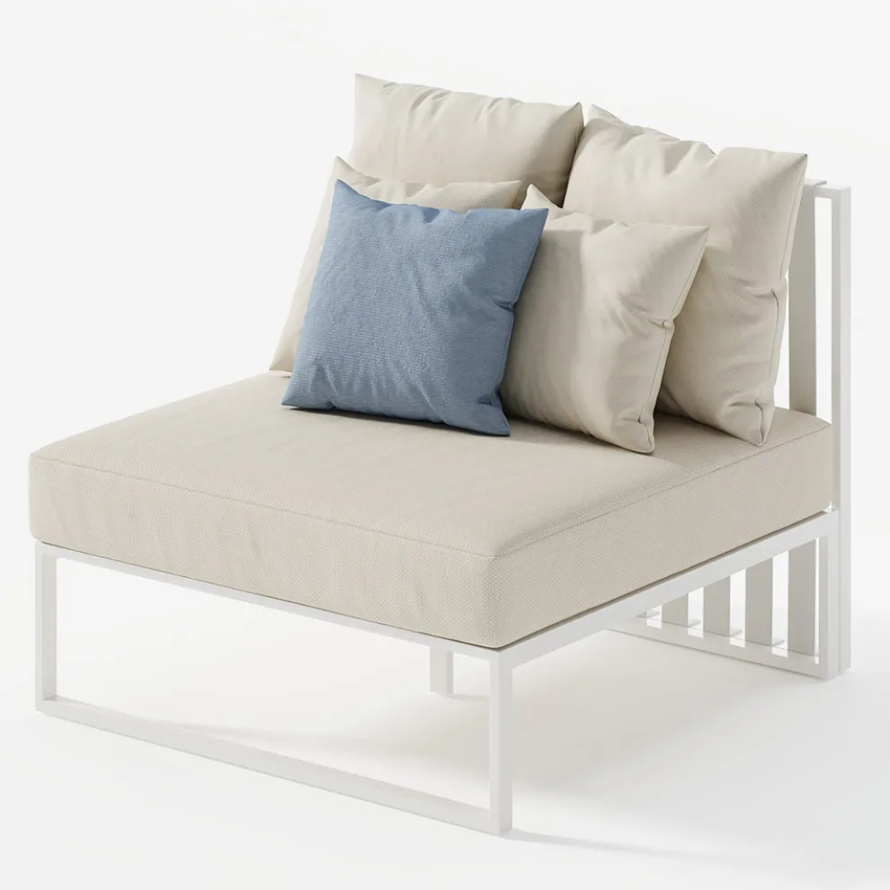 Gartensessel mit Stoffsitz und Aluminiumstruktur Made in Italy - Juliediv