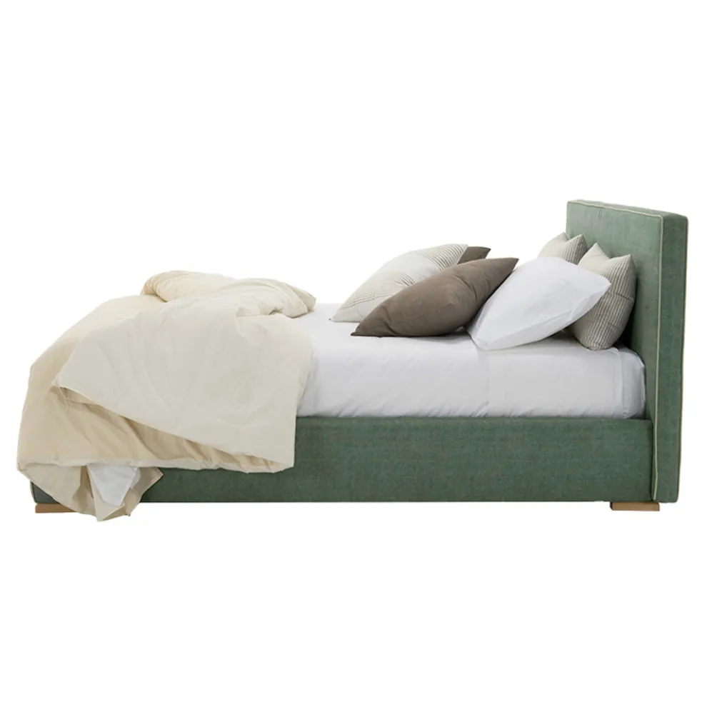 Doppelbett aus Stoff oder Kunstleder mit Container made in Italy - Etoile