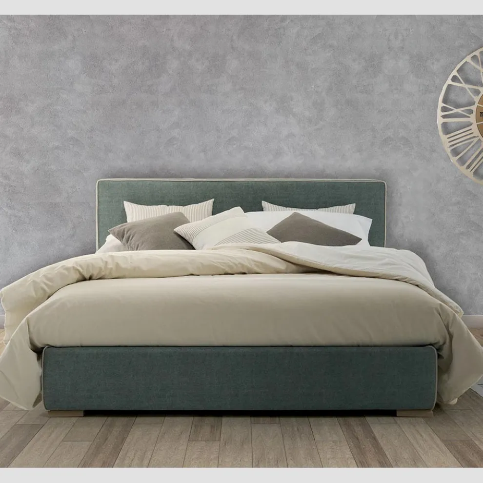 Doppelbett aus Stoff oder Kunstleder mit Container made in Italy - Etoile