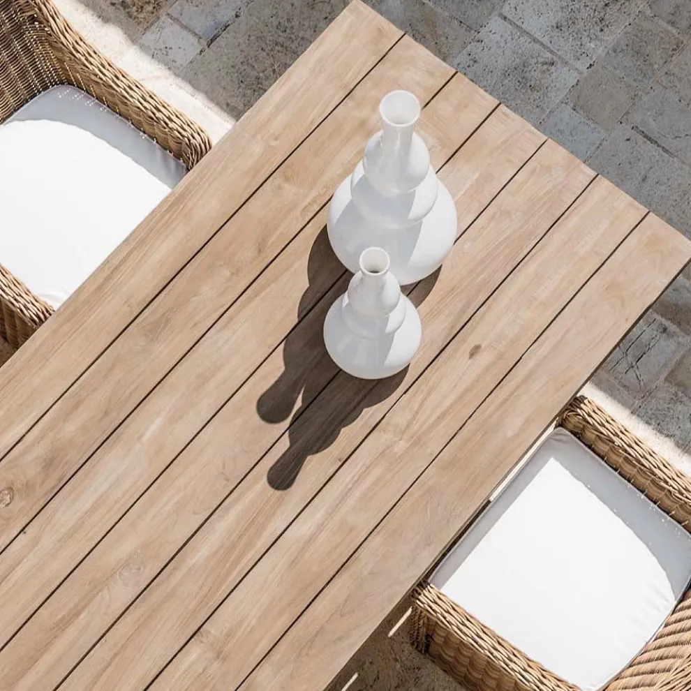 Esstisch für den Außenbereich aus recyceltem Teakholz Made in Italy - Bambi