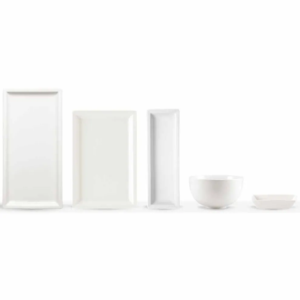 Weißes Porzellan Moderne Teller Set 25 Stück - Basal