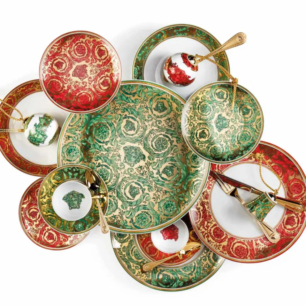 Rosenthal Versace Medusa Garland 4 Speiseteller Ø 17 cm - Weihnachten