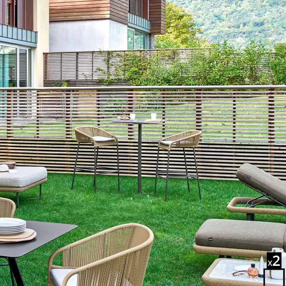 Sitzhocker handgeflechtet 2 Teile Varaschin