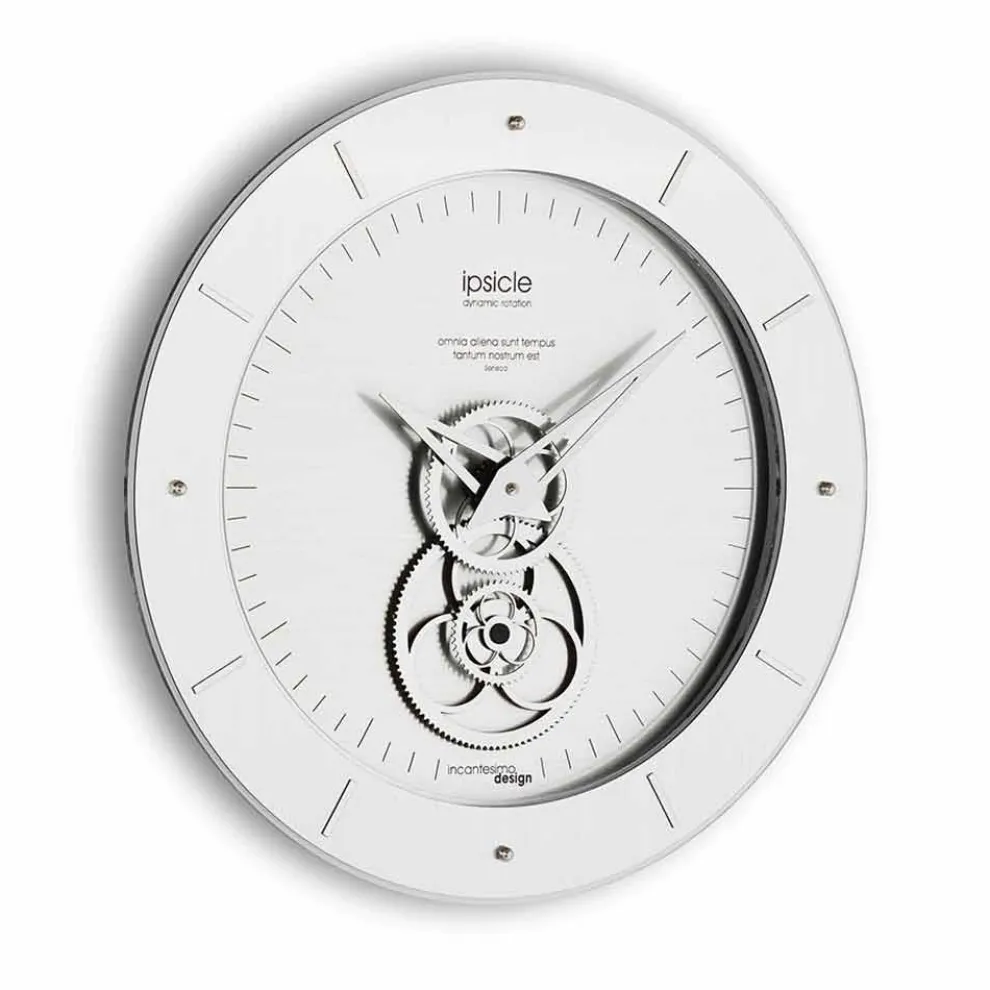 moderne Wanduhr aus Mineralglas Step Design