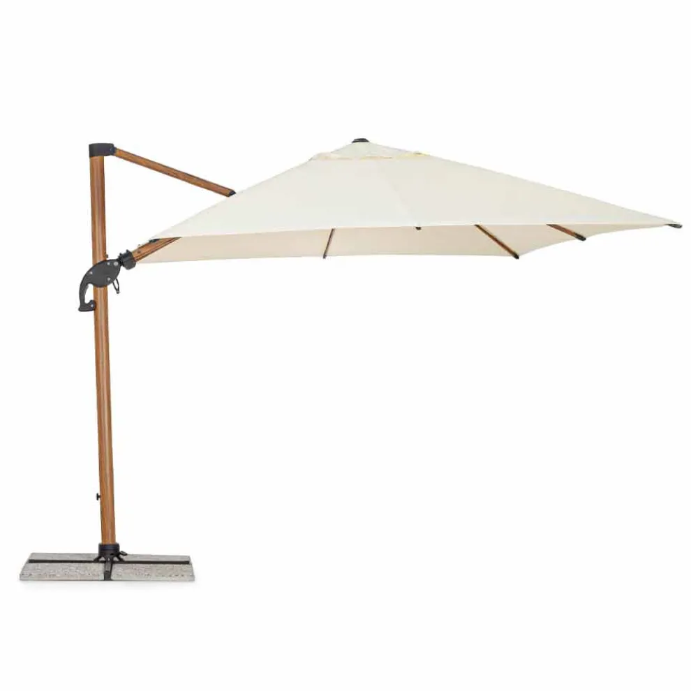 Sonnenschirm, 3x3 in Aluminium mit beiger Polyesterabdeckung - Leano