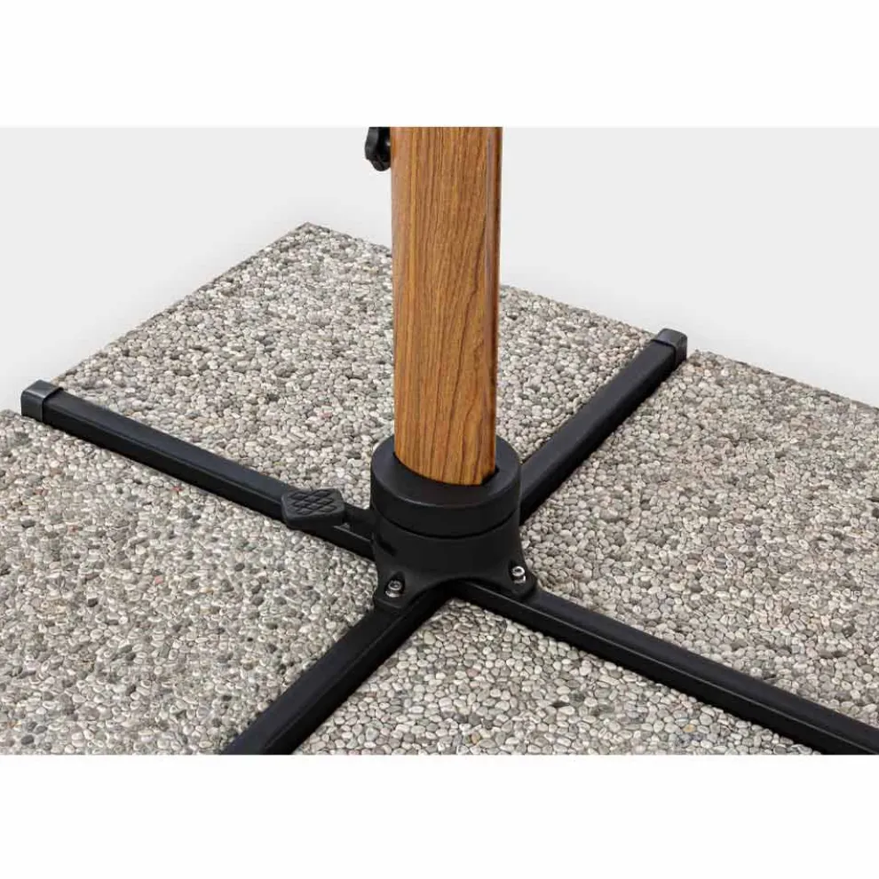 Sonnenschirm, 3x3 in Aluminium mit beiger Polyesterabdeckung - Leano