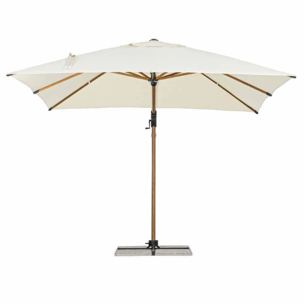 Sonnenschirm, 3x3 in Aluminium mit beiger Polyesterabdeckung - Leano