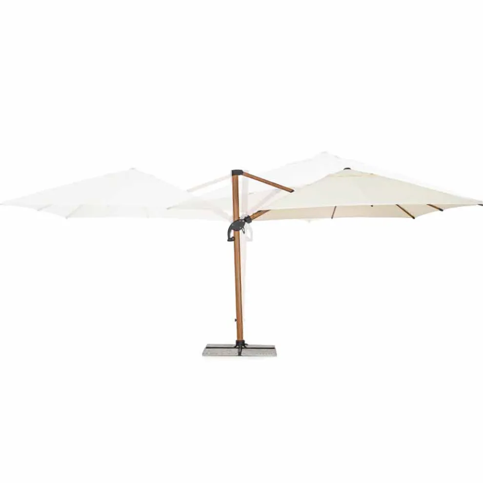 Sonnenschirm, 3x3 in Aluminium mit beiger Polyesterabdeckung - Leano