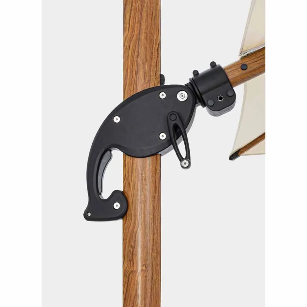 Sonnenschirm, 3x3 in Aluminium mit beiger Polyesterabdeckung - Leano