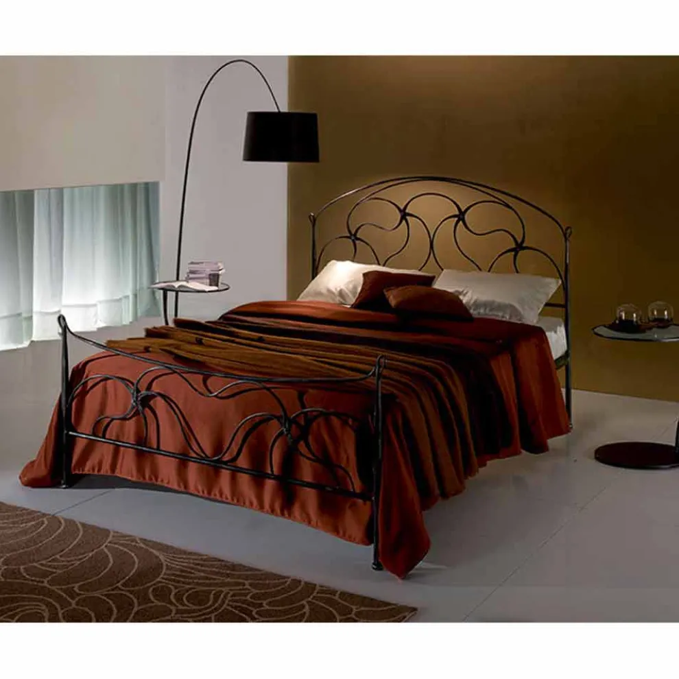 Cigno Doppelbett aus Schmiedeeisen in Design