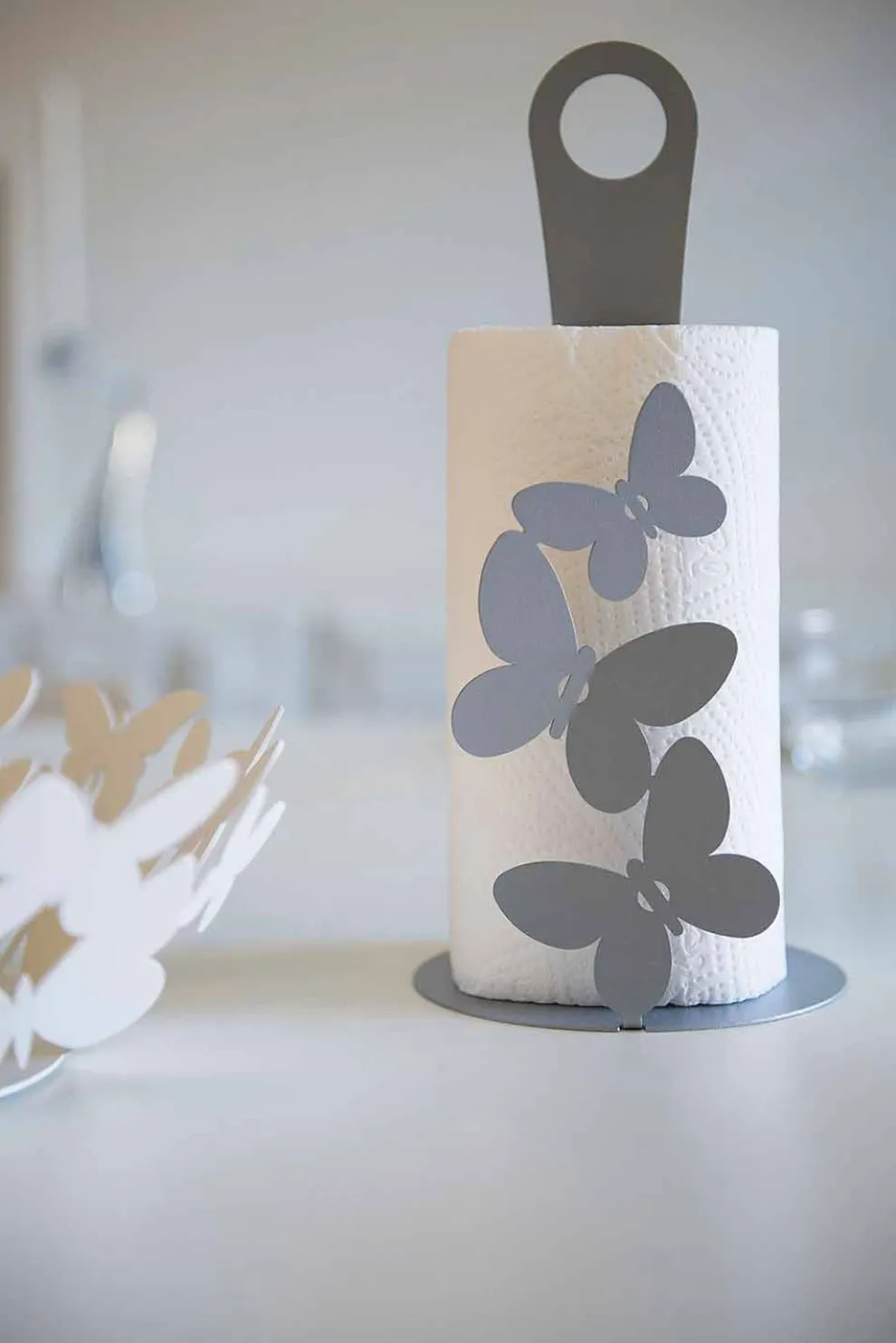 Moderner handgemachter Küchenrollenhalter aus Eisen, Made in Italy - Leiden