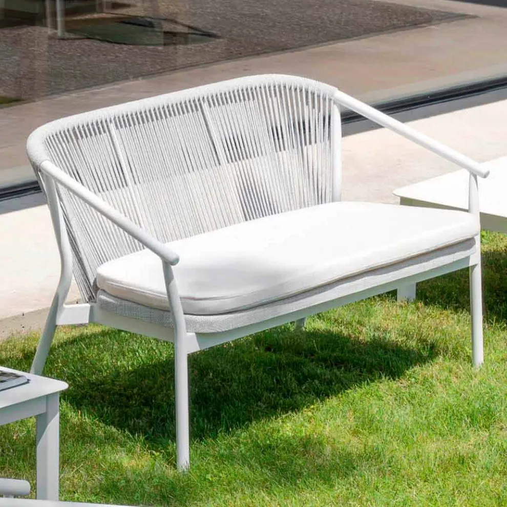 Stapelbares Zweisitzer-Sofa gepolsterter Stoff im Freien - Smart von Varaschin