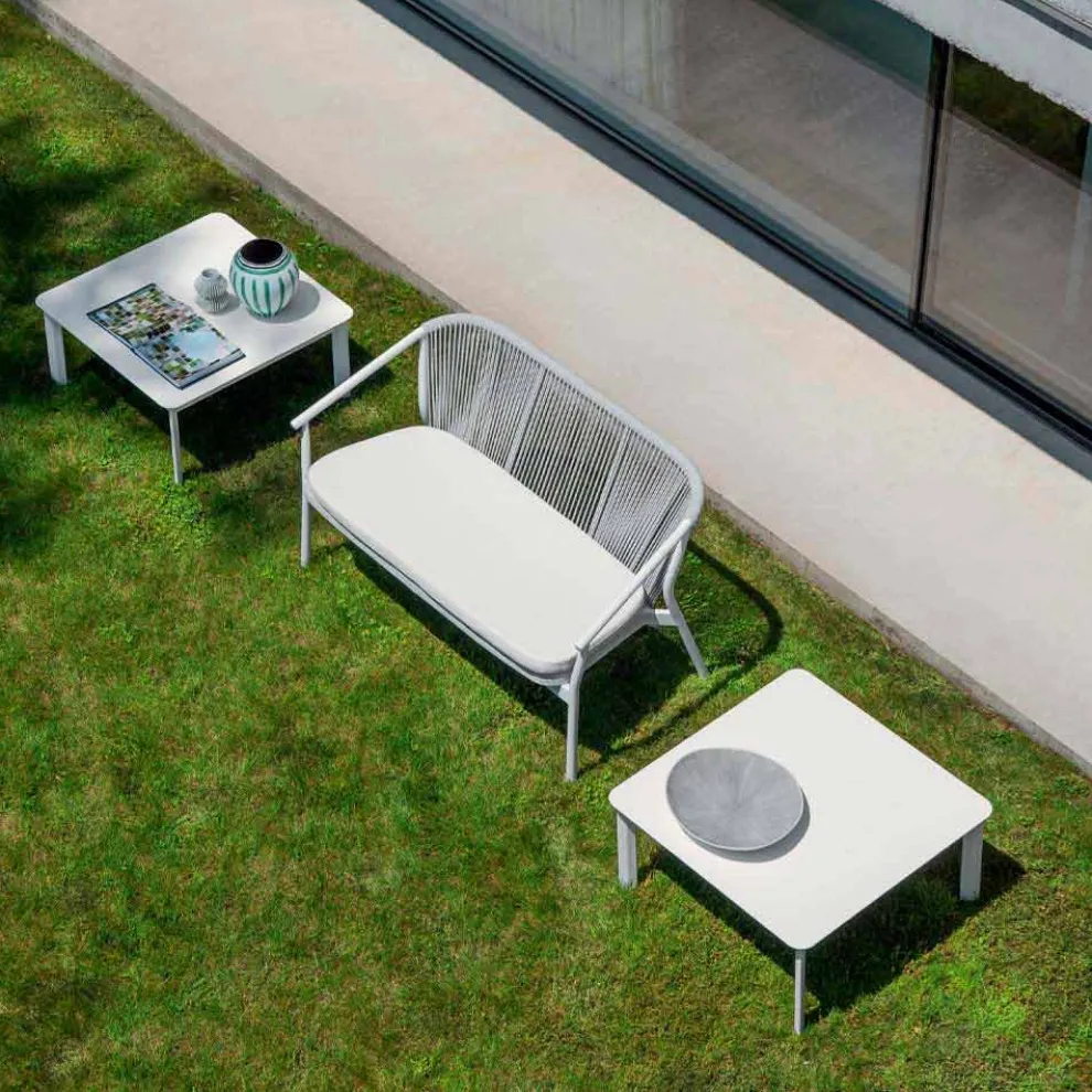 Stapelbares Zweisitzer-Sofa gepolsterter Stoff im Freien - Smart von Varaschin