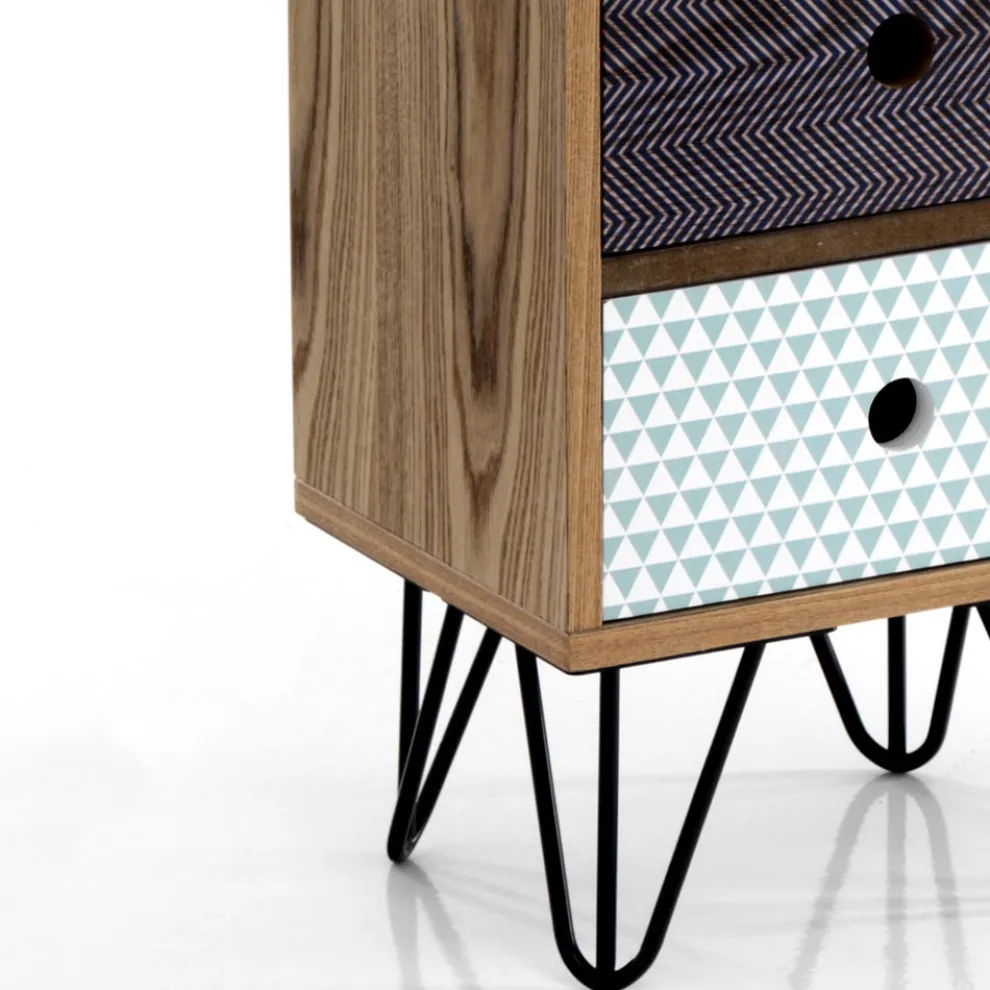 Kommode mit 5 farbigen MDF-Schubladen – Califormio