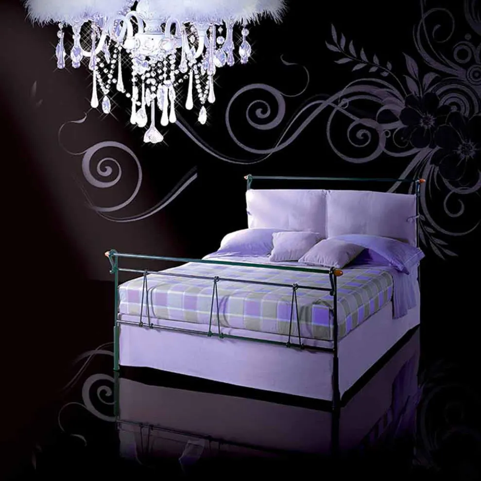 Perseo Jugend Queen Size Bett aus Schmiedeeisen in Design