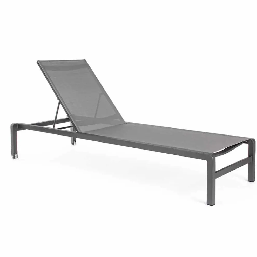 Aluminium Liegegarten Chaiselongue, Homemotion, 4 Stück - Lester