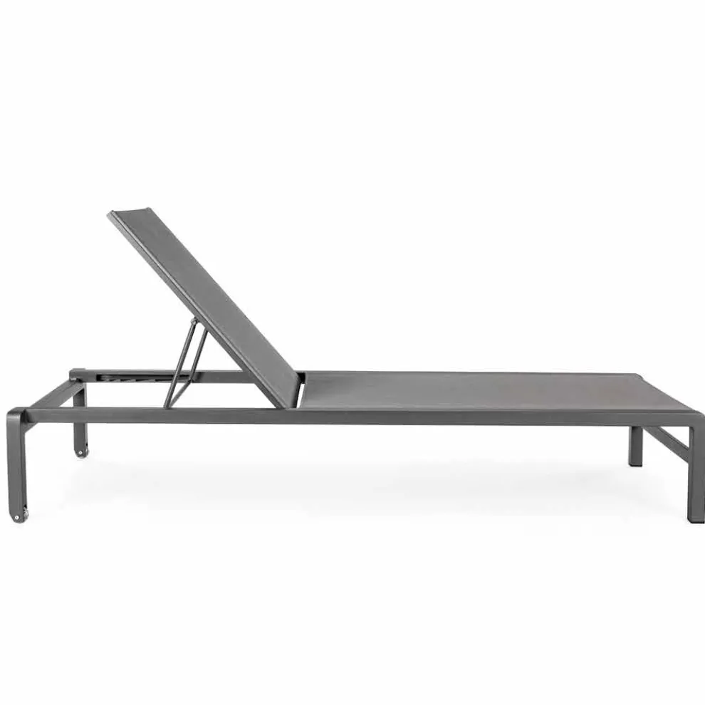Aluminium Liegegarten Chaiselongue, Homemotion, 4 Stück - Lester