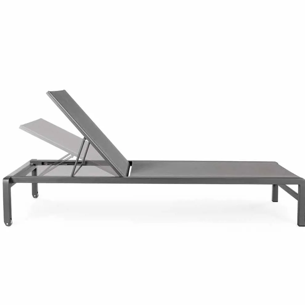 Aluminium Liegegarten Chaiselongue, Homemotion, 4 Stück - Lester