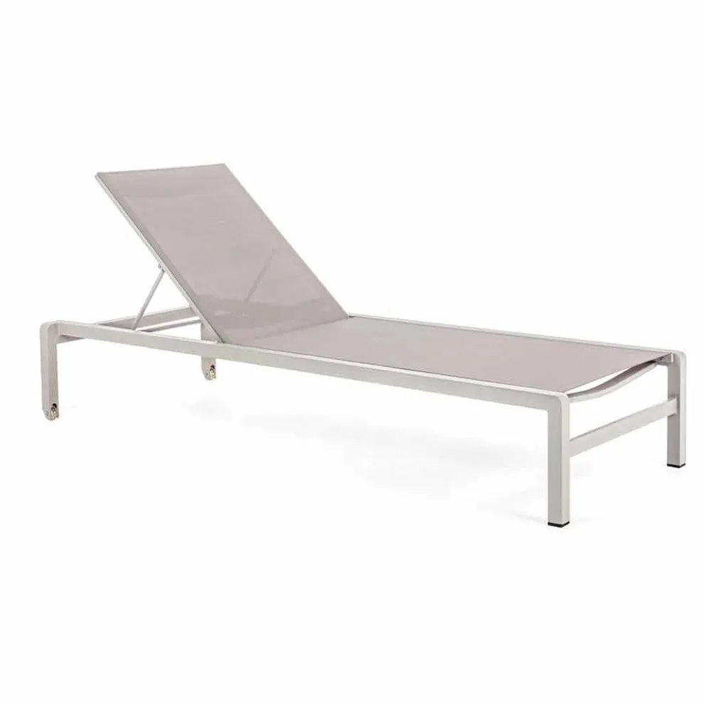 Aluminium Liegegarten Chaiselongue, Homemotion, 4 Stück - Lester