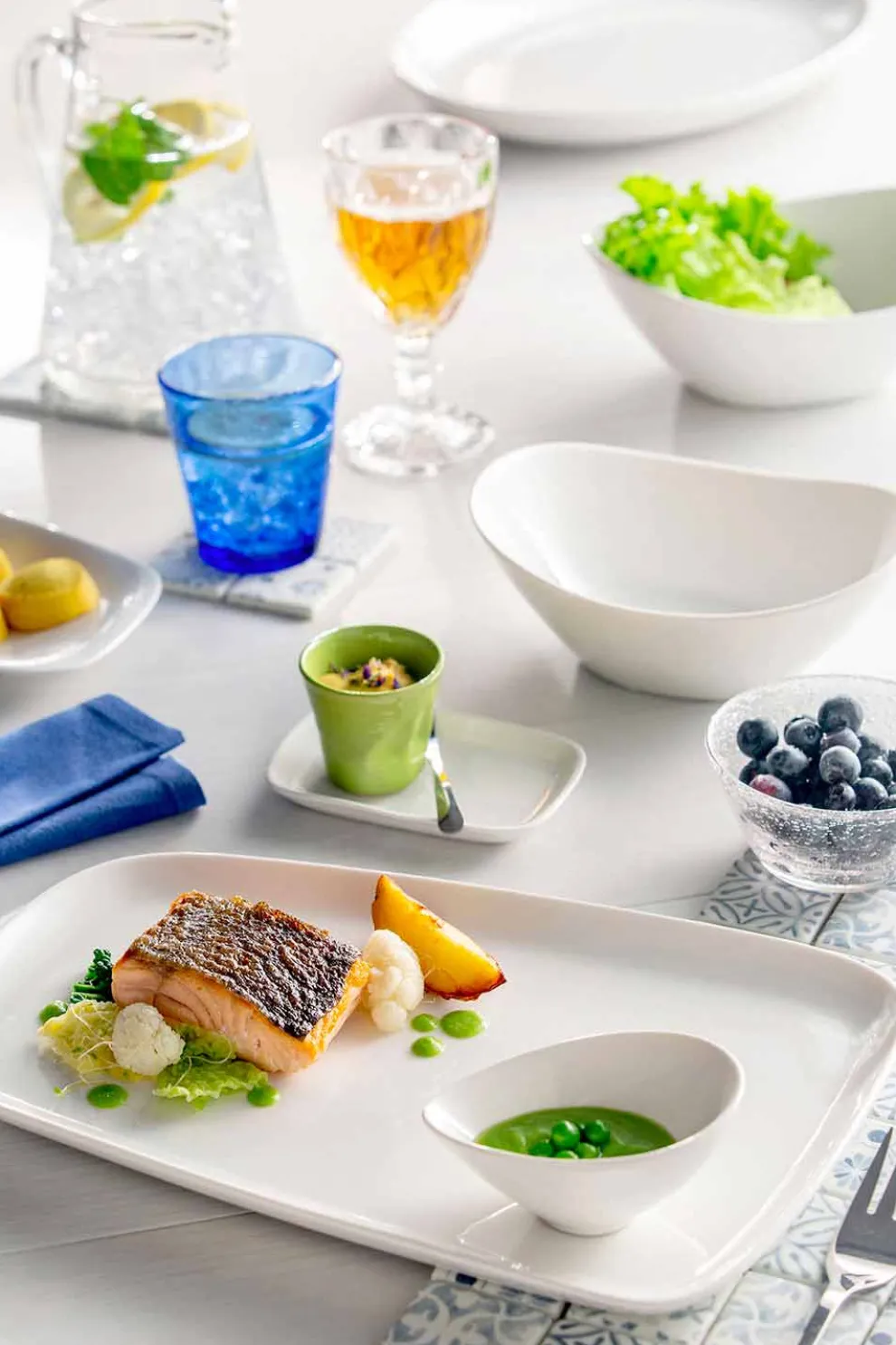 Servierteller zum Mittagessen oder modernes Porzellan 14 Stück - Nalah