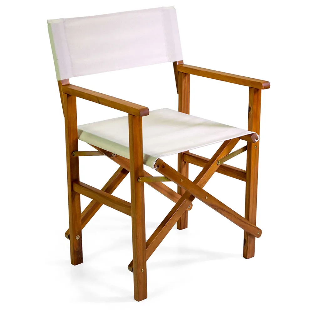 Regiestuhl aus geöltem Akazienholz Naturfarbe - Technical