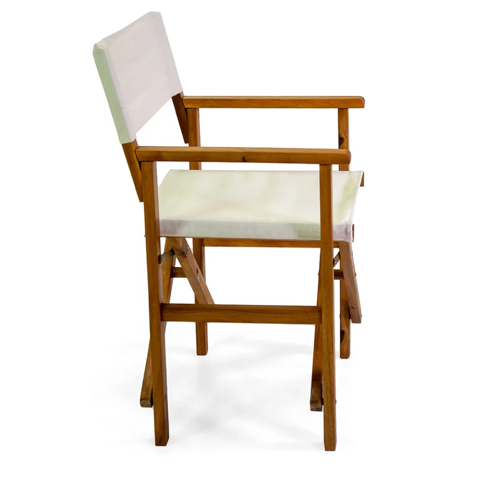 Regiestuhl aus geöltem Akazienholz Naturfarbe - Technical