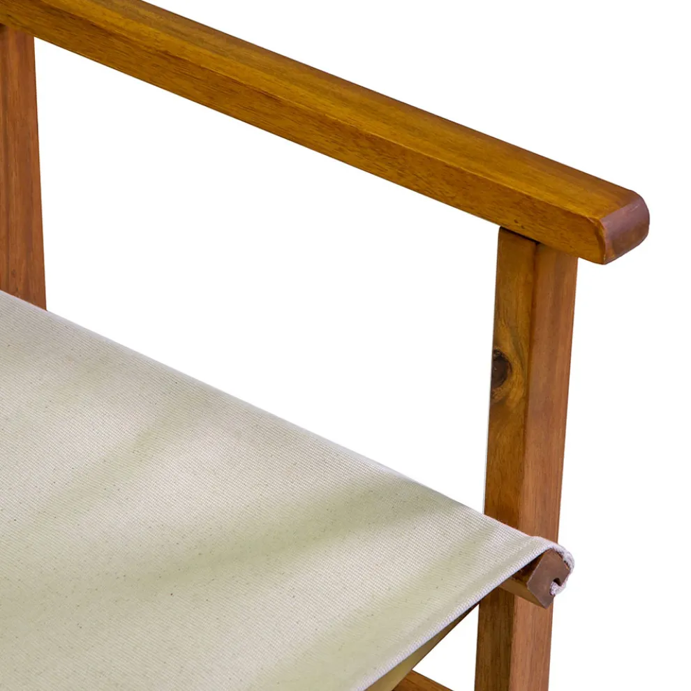 Regiestuhl aus geöltem Akazienholz Naturfarbe - Technical