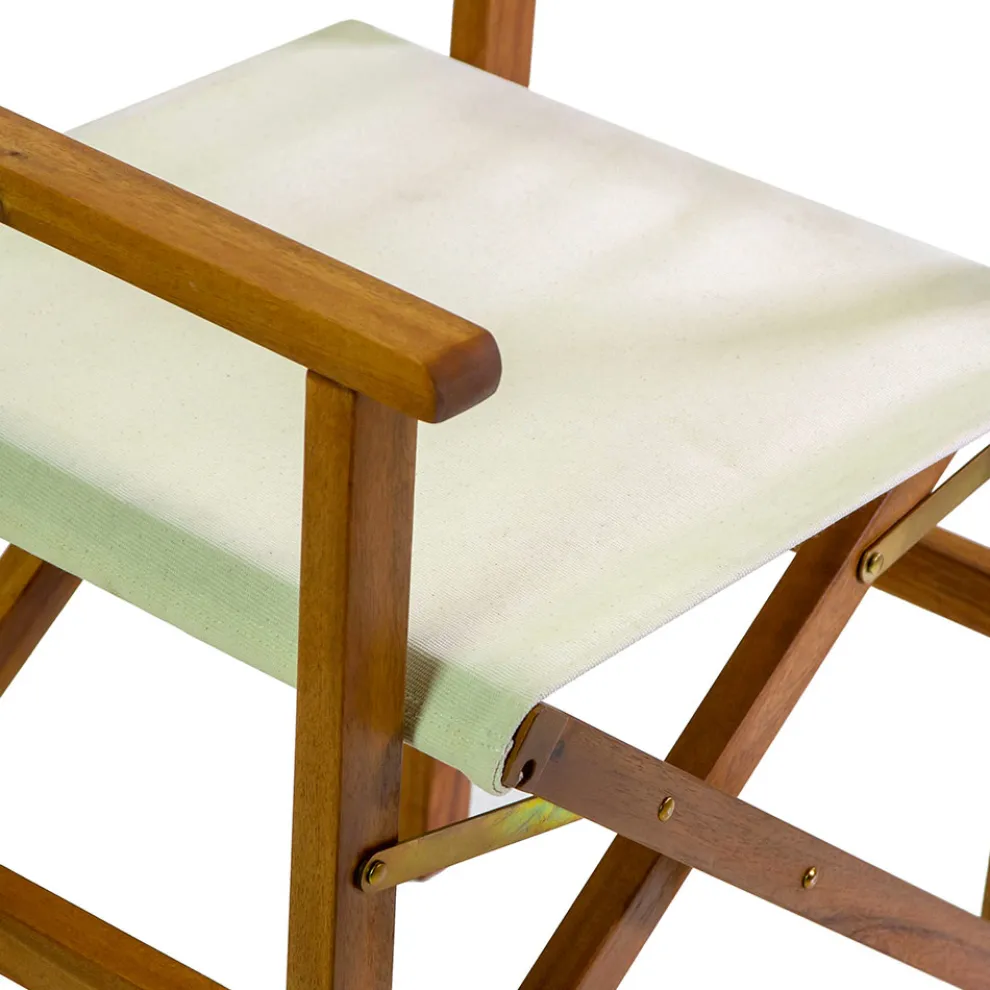 Regiestuhl aus geöltem Akazienholz Naturfarbe - Technical