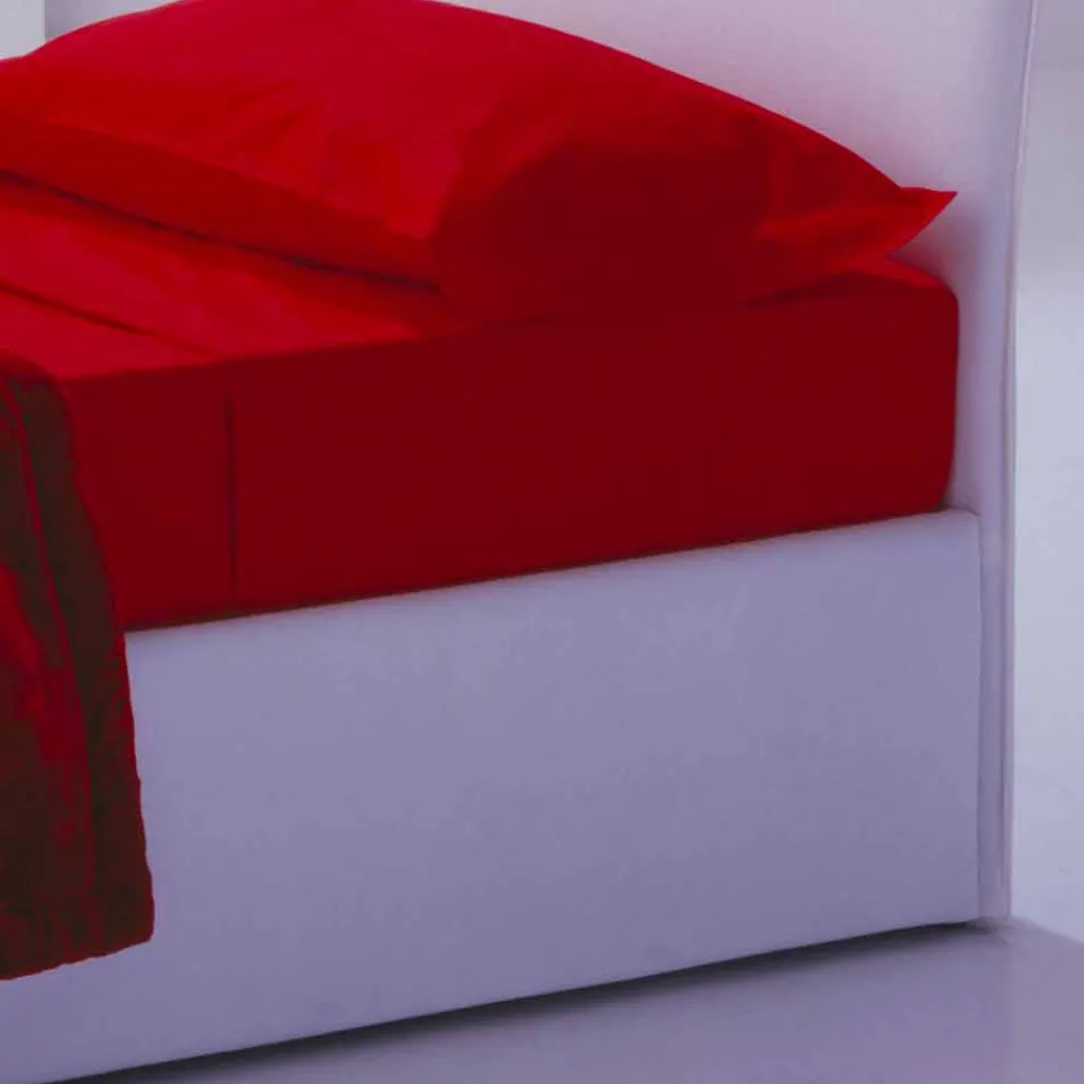 Einzelbett mit Kopfteil, Struktur aus Eisen und Holz Line von Bolzan