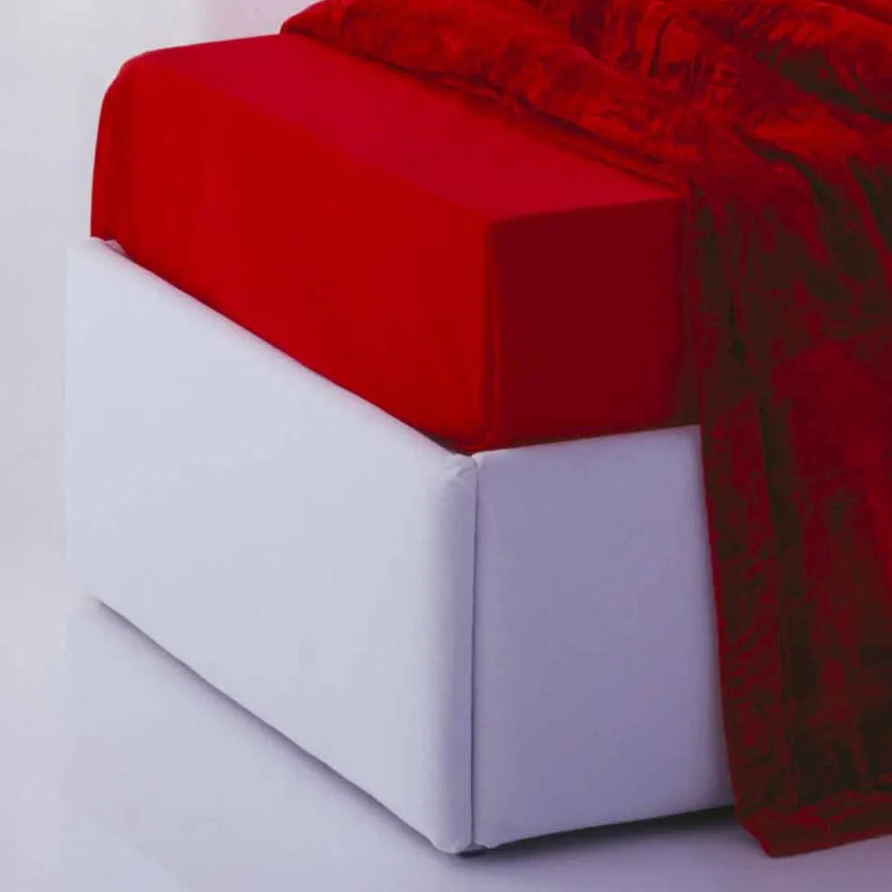 Einzelbett mit Kopfteil, Struktur aus Eisen und Holz Line von Bolzan