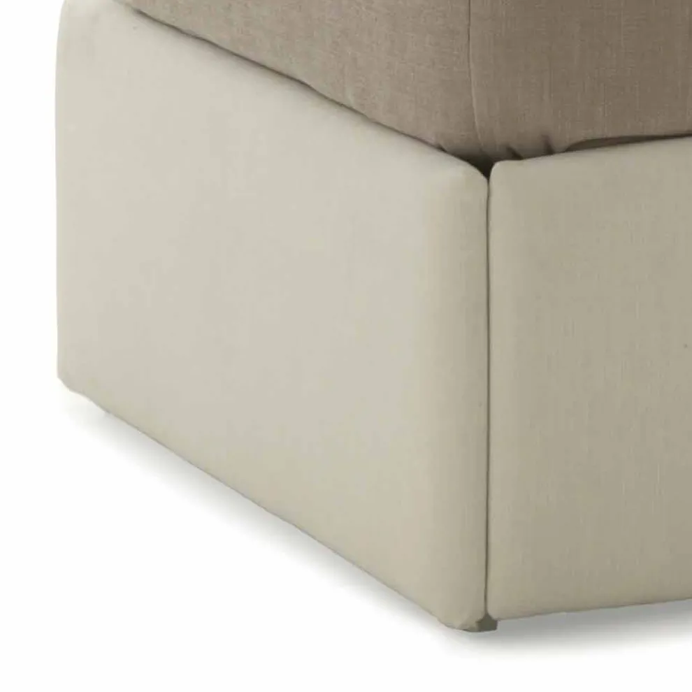 Einzelbett mit Kopfteil, Struktur aus Eisen und Holz Line von Bolzan