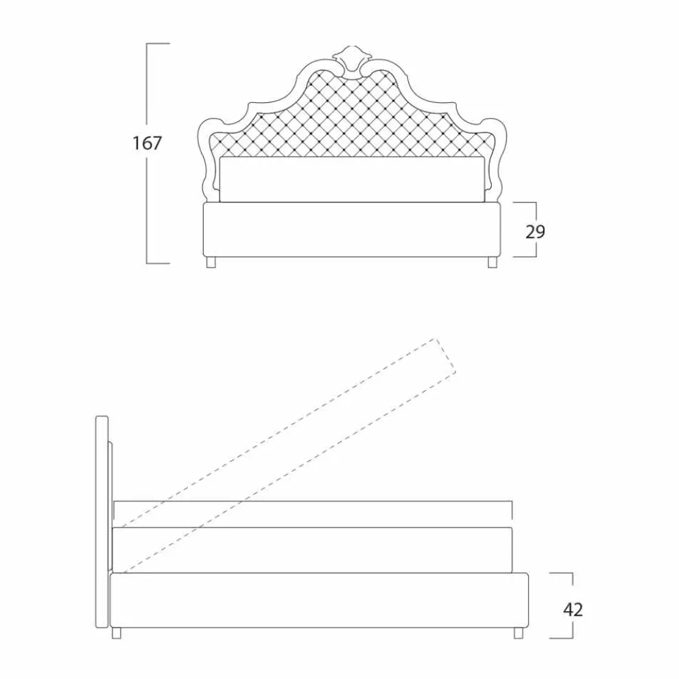 Doppelbett mit Bettcontainer, klassisches Design, Chantal von Bolzan
