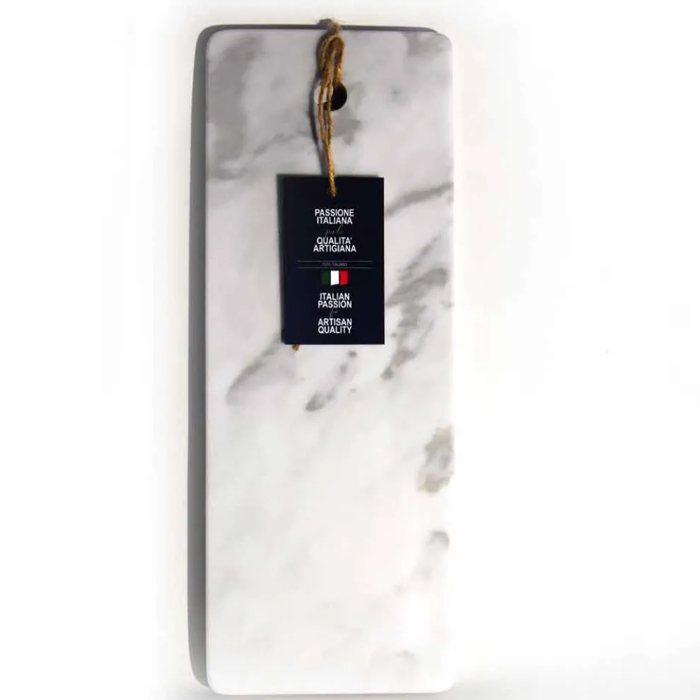 Rechteckiges Schneidebrett aus weißem Carrara-Marmor Made in Italy - Masha