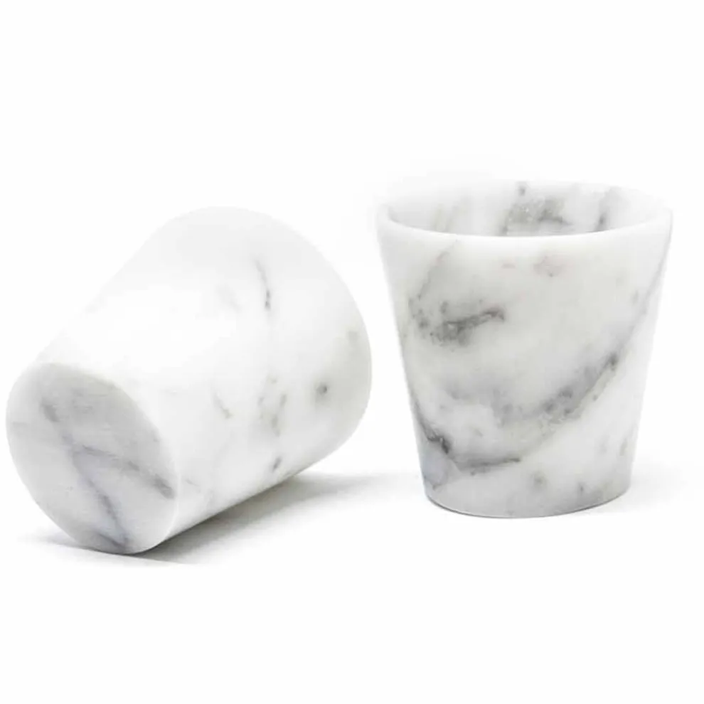 Grappaglas aus weißem Carrara-Marmor Made in Italy - Fergie