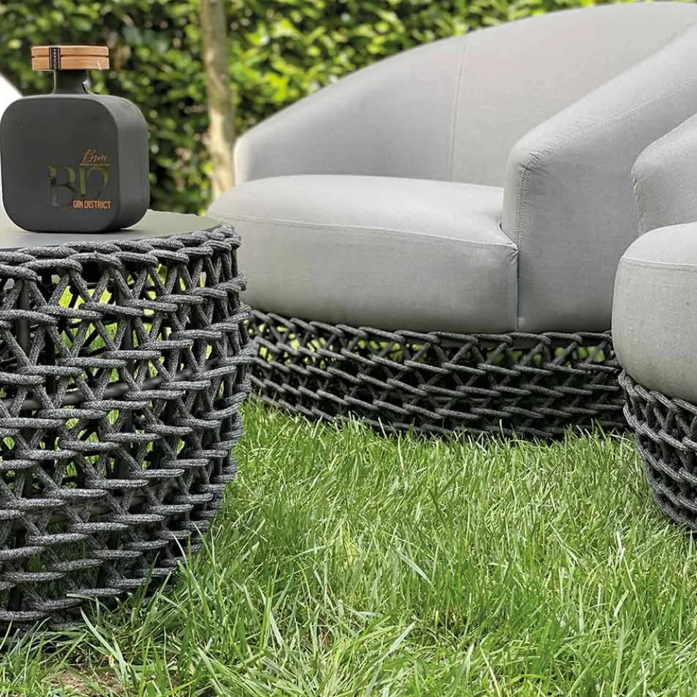 Lounge-Set für den Außenbereich mit gewebtem Stoffsockel - Pixie