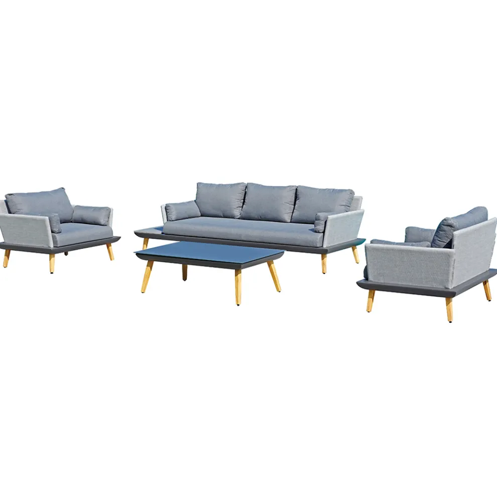 Garden Lounge mit anthrazitgrauer Aluminiumstruktur - Fouquer
