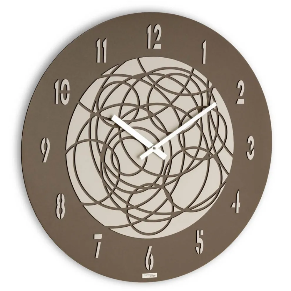 Wanduhr aus MDF und geschichtetem gepresstem Leinen, hergestellt in Italien – sicher