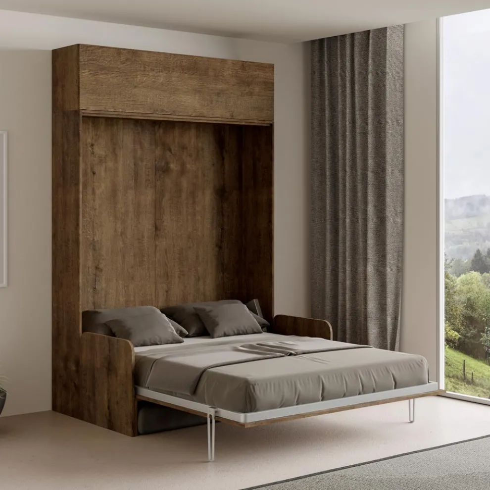 Vertikales Klappdoppelbett mit Sofa und Wandeinheit - Magiccompare