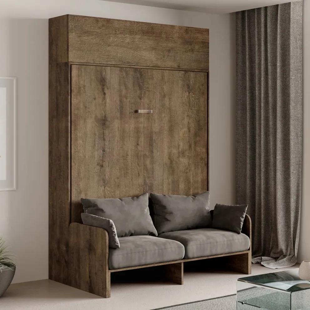 Vertikales Klappdoppelbett mit Sofa und Wandeinheit - Magiccompare