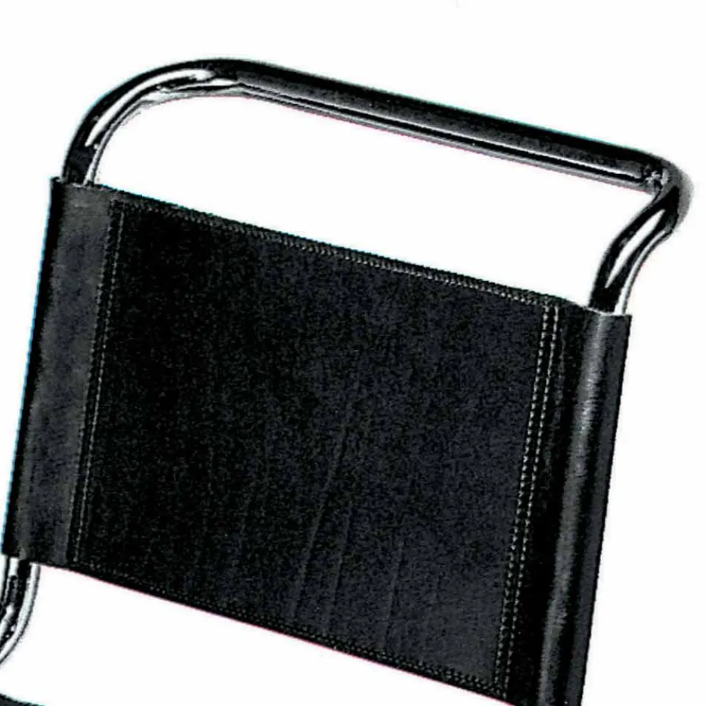 Bürostuhl aus Leder mit Gestell aus verchromtem Stahl Made in Italy - Elite