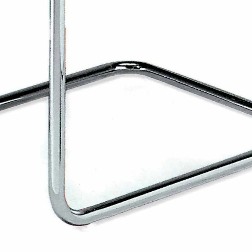 Bürostuhl aus Leder mit Gestell aus verchromtem Stahl Made in Italy - Elite