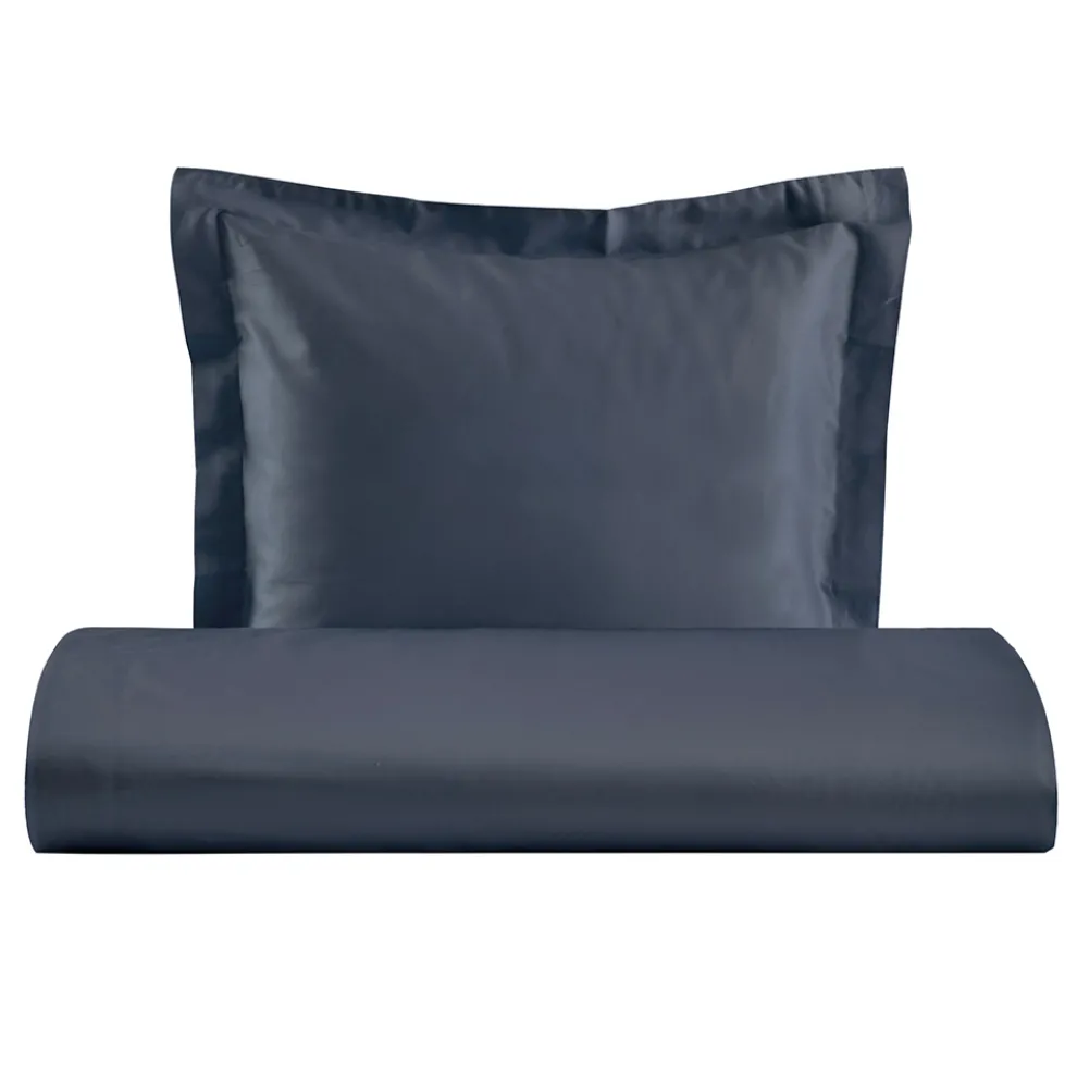Bettbezug-Set aus 100 % Baumwollsatin mit 1 Kissenbezug, hergestellt in Italien – flauschig