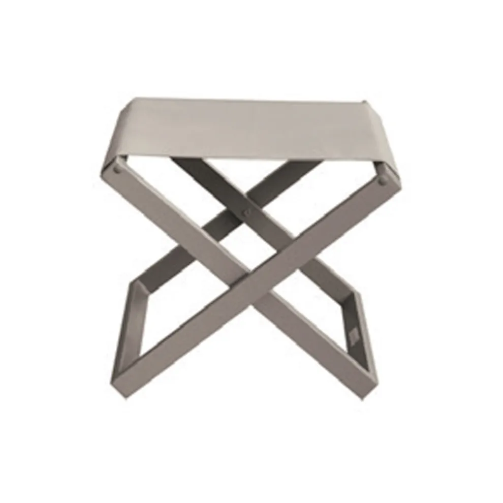 Hocker für den Außenbereich aus lackiertem Aluminium und Textilene - Edward