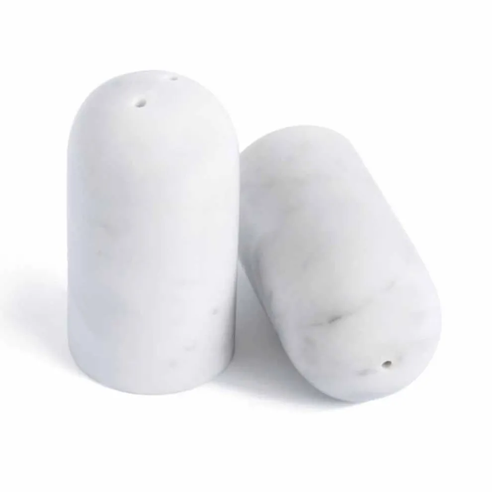 Salz- und Pfefferbehälter aus Carrara- und Marquinia-Marmor Made in Italy - Xino