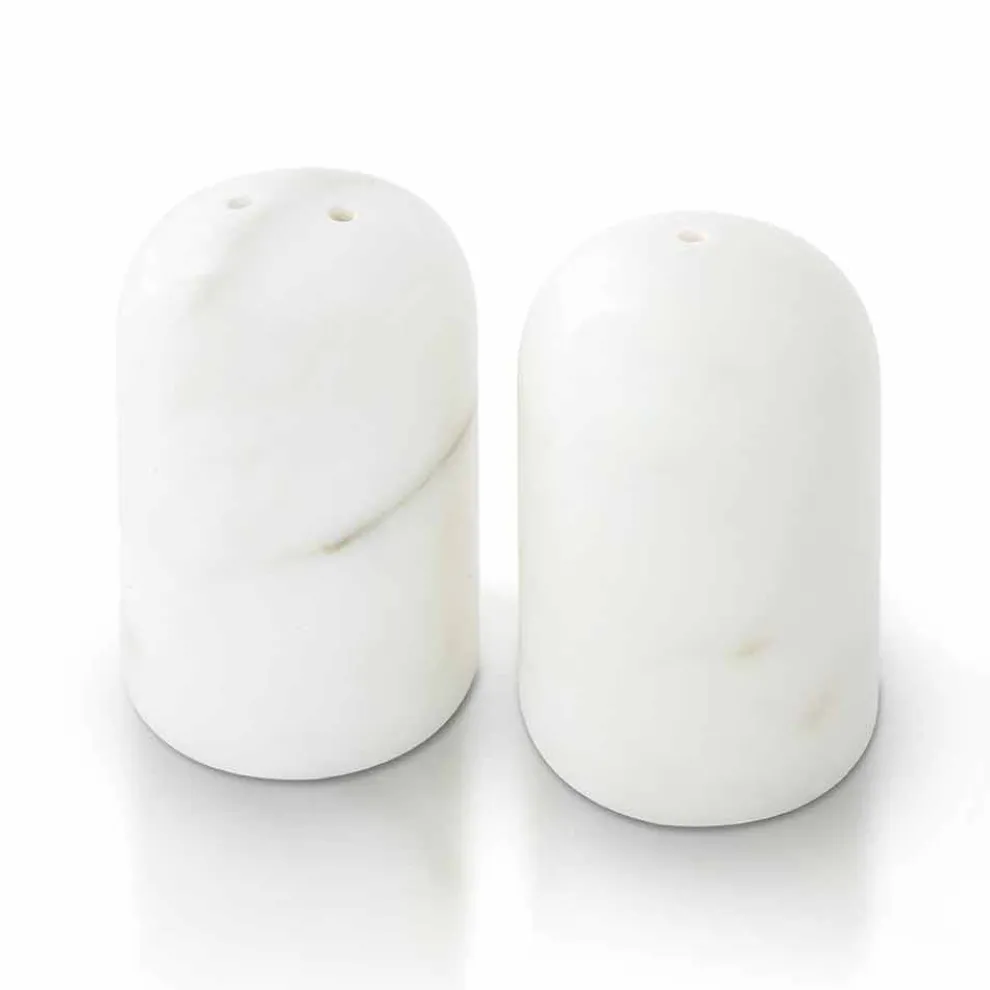 Salz- und Pfefferbehälter aus Carrara- und Marquinia-Marmor Made in Italy - Xino