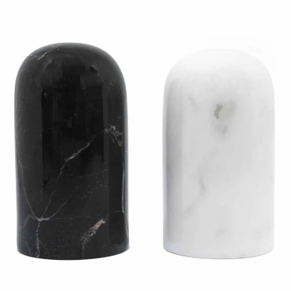 Salz- und Pfefferbehälter aus Carrara- und Marquinia-Marmor Made in Italy - Xino